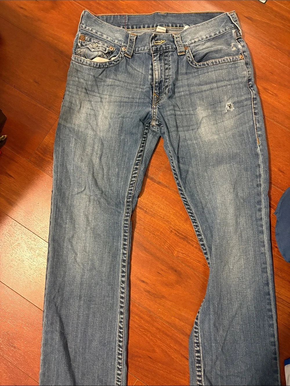 True Religion Men's Straight Leg Blue Denim Jeans